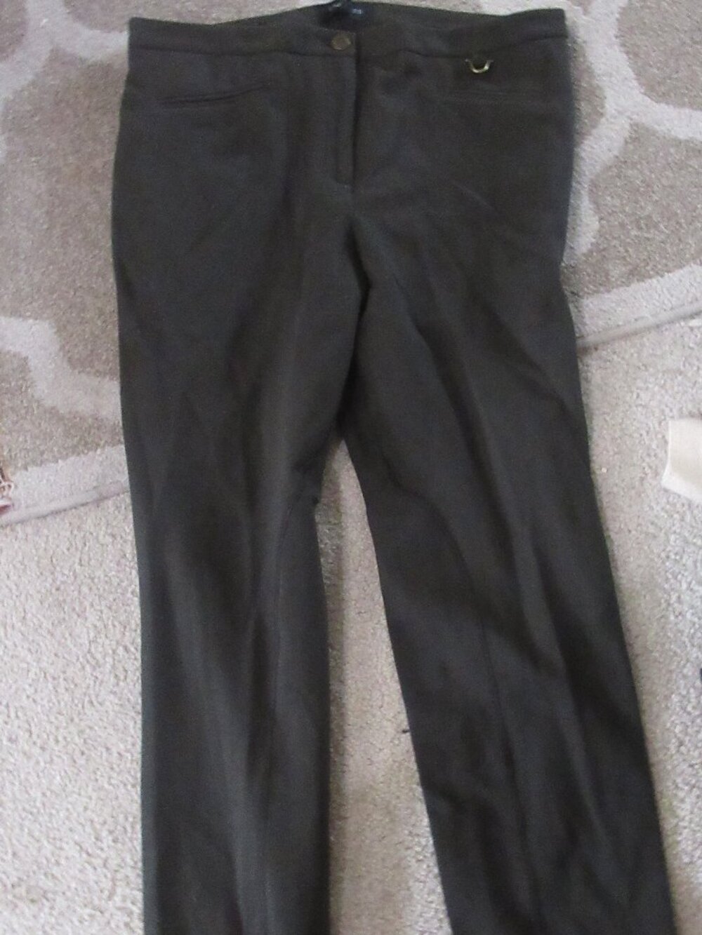 Talbots dalton pants new 10 knit dk forest green olive nwt ankle